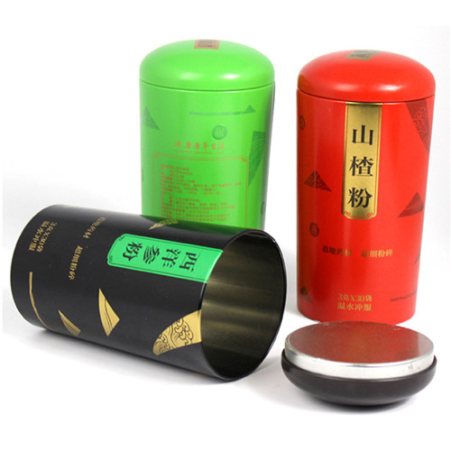 西洋參粉鐵罐；圓形山楂粉包裝罐定制