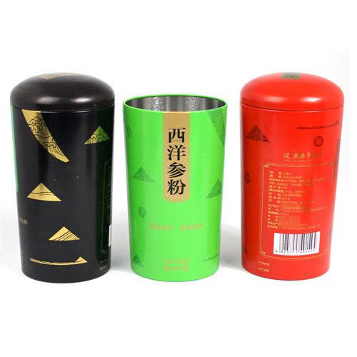 西洋參粉鐵罐；圓形山楂粉包裝罐定制